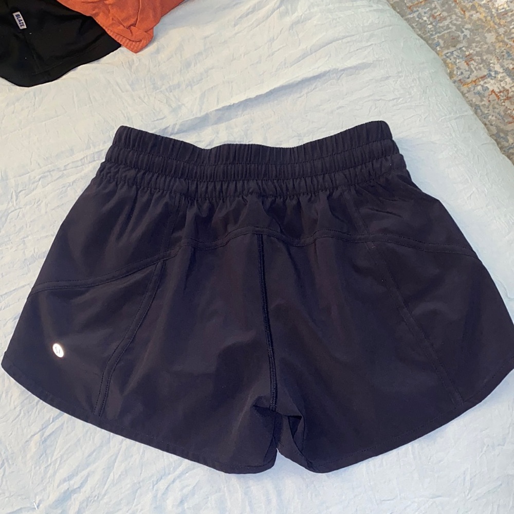 Lululemon, navy blue, run time short, size 6